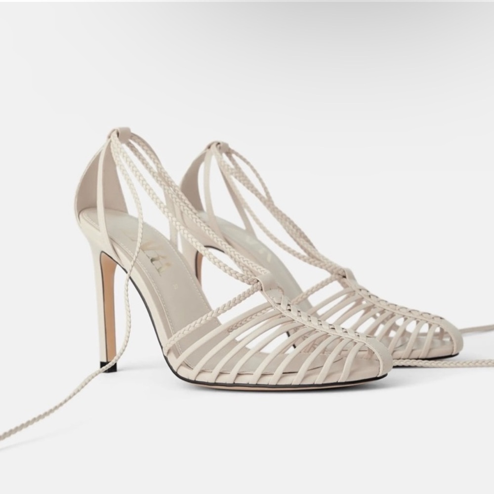 Zara Heeled Fisherman Sandals SZ 6.6